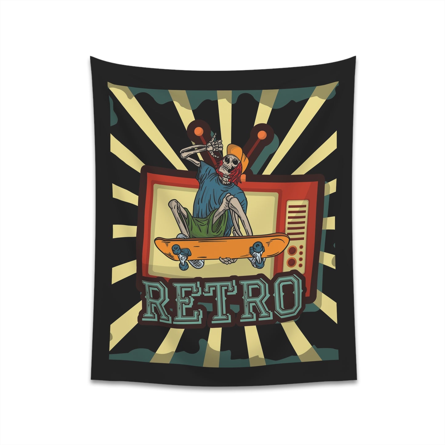 Retro Skeleton Wall Tapestry