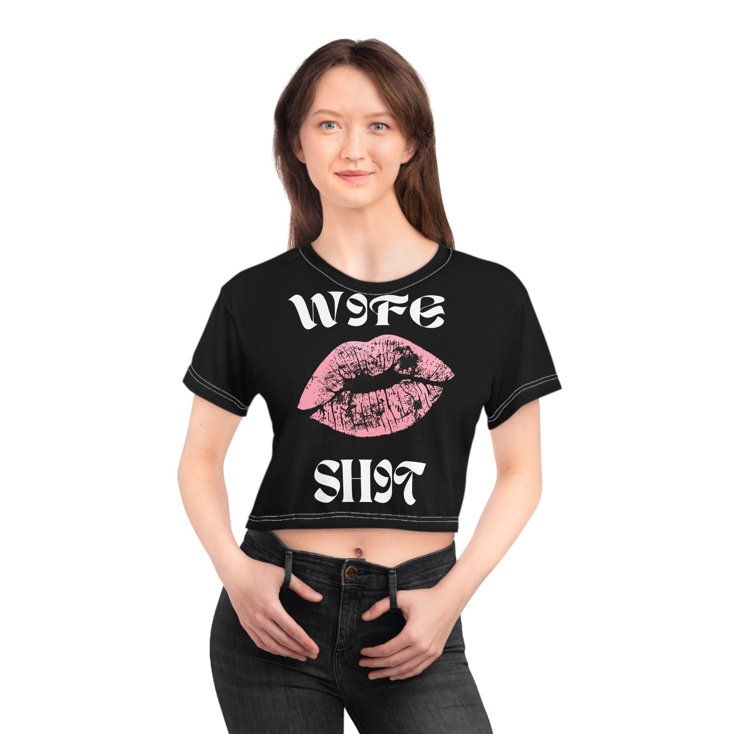 Wife Shit Crop Black