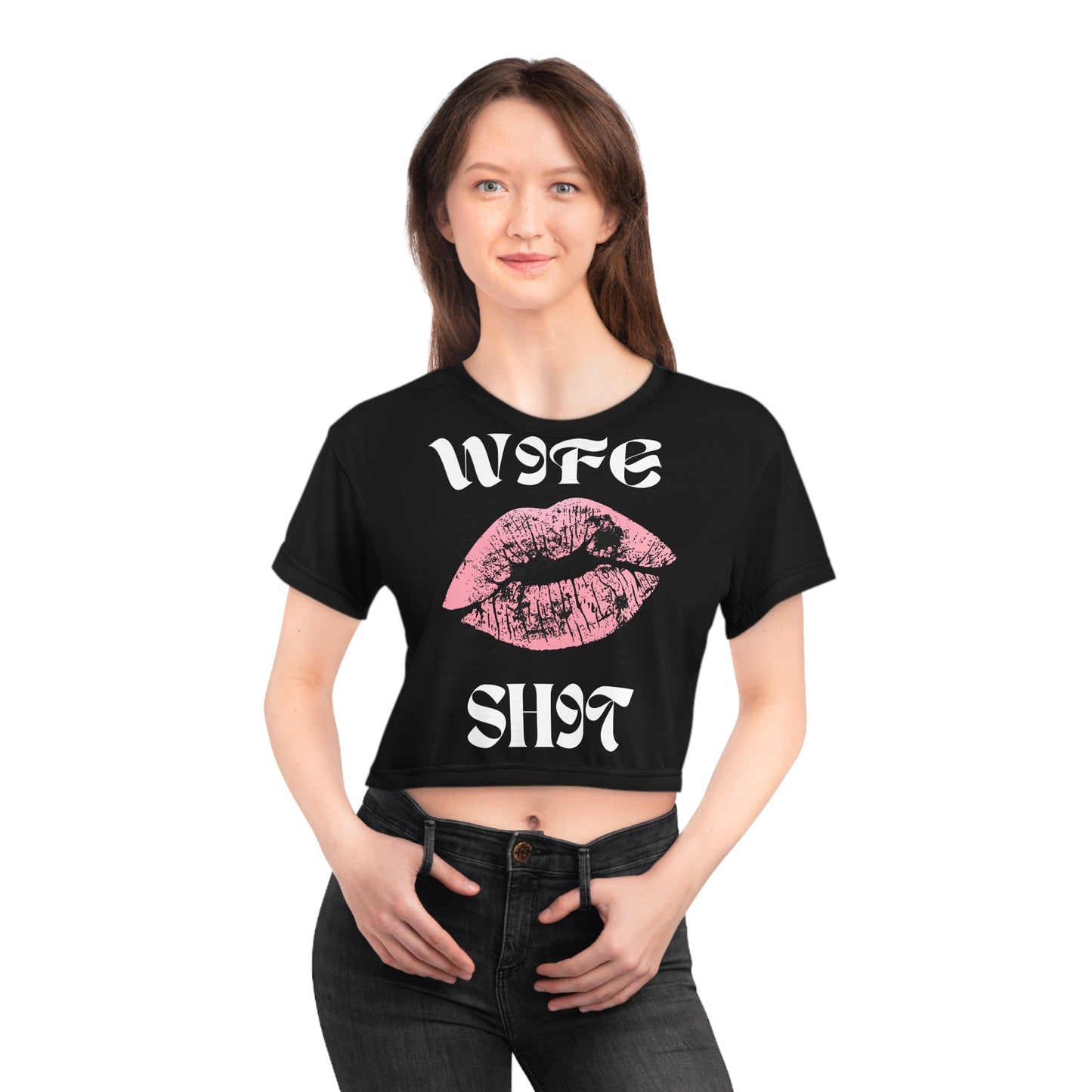 Wife Shit Crop Black