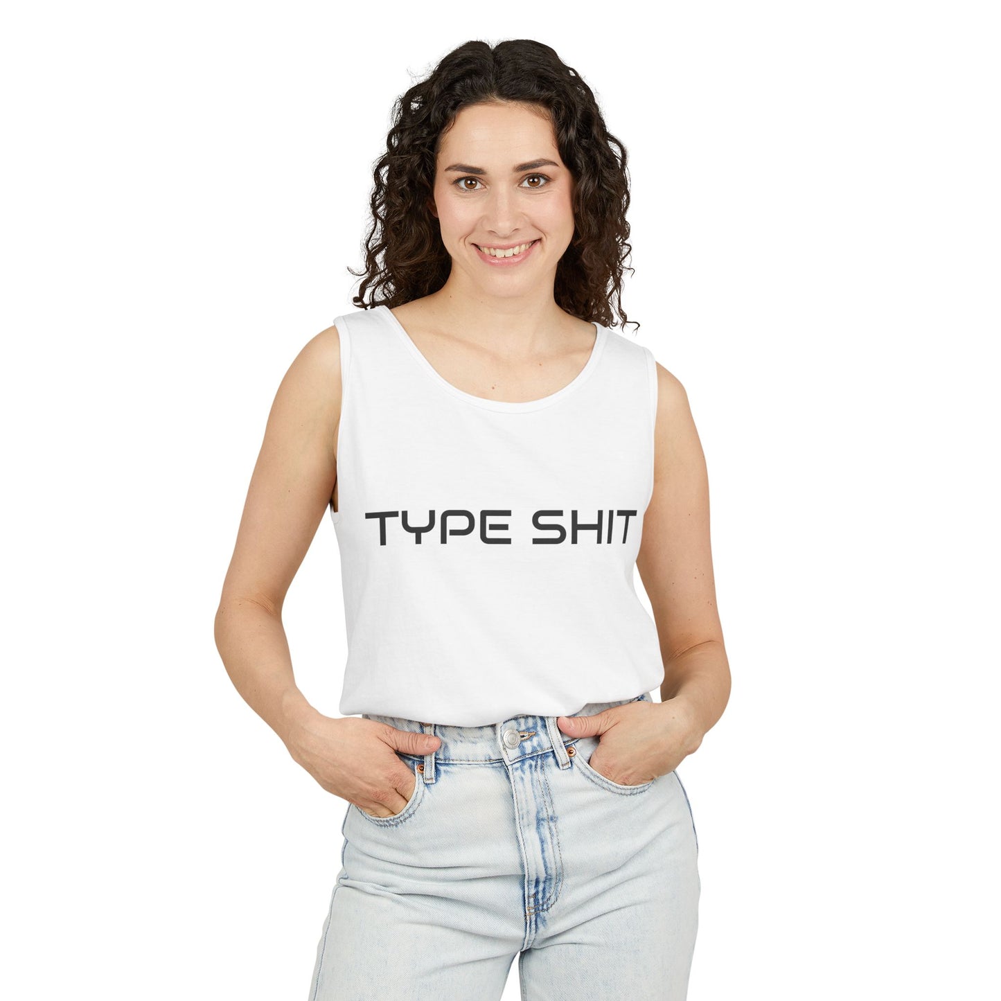 Type Shit Tank Top — Minimalist Graphic Muscle Tee