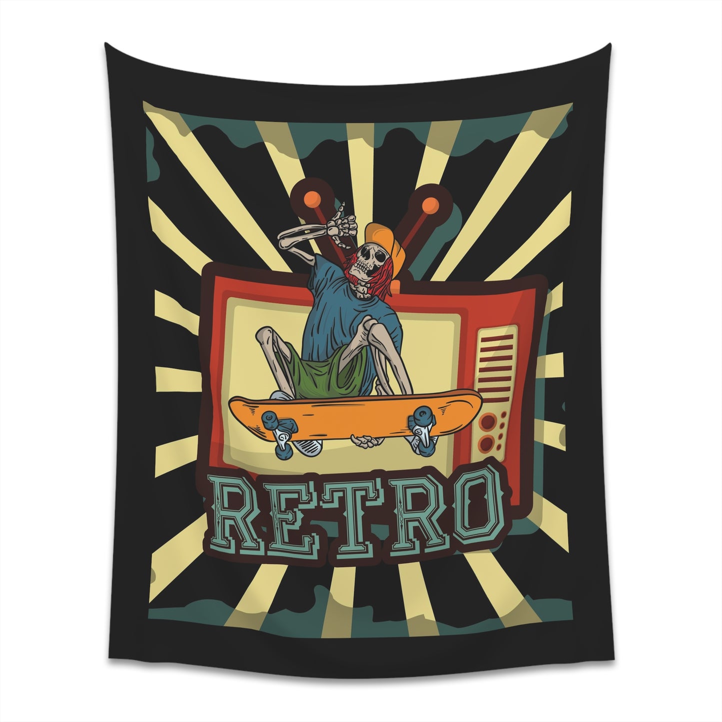Retro Skeleton Wall Tapestry