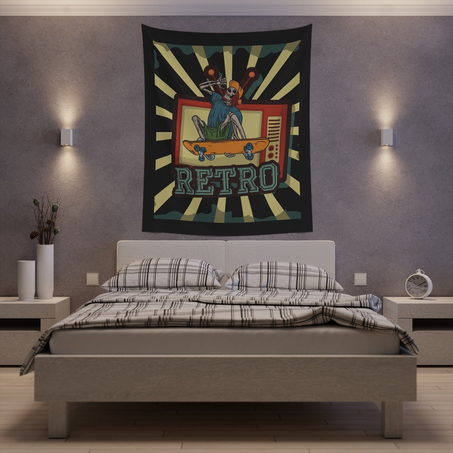 Retro Skeleton Wall Tapestry