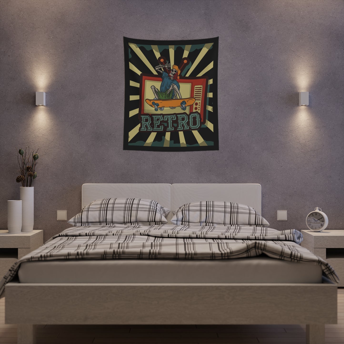 Retro Skeleton Wall Tapestry