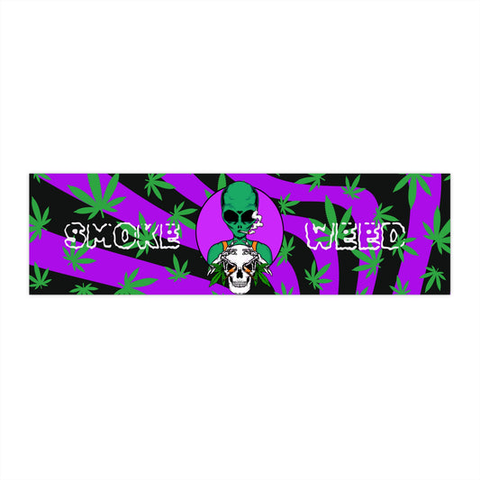 Alien Stoner Bumper Sticker